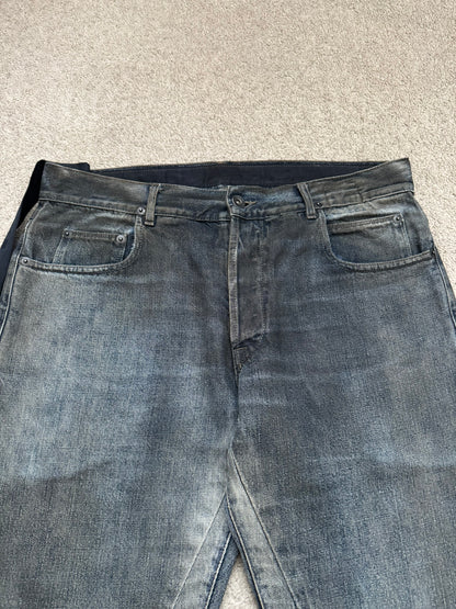 FW11 Rick Owens DRKSHDW "Limo" Dirty Blue Detroit Cut Denim Jeans