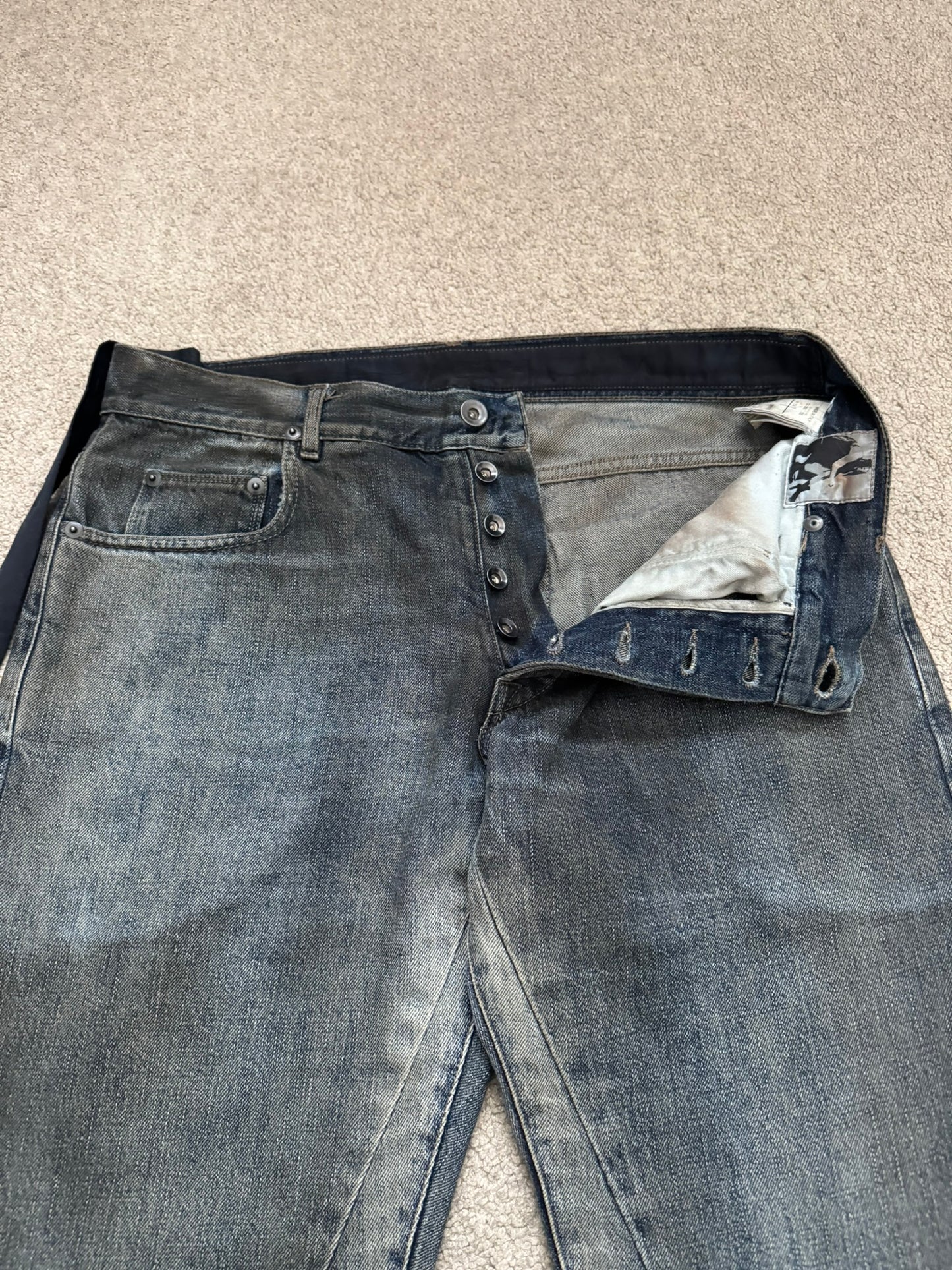 FW11 Rick Owens DRKSHDW "Limo" Dirty Blue Detroit Cut Denim Jeans
