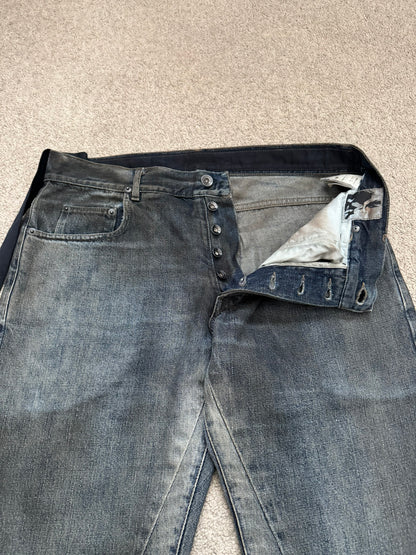 FW11 Rick Owens DRKSHDW "Limo" Dirty Blue Detroit Cut Denim Jeans