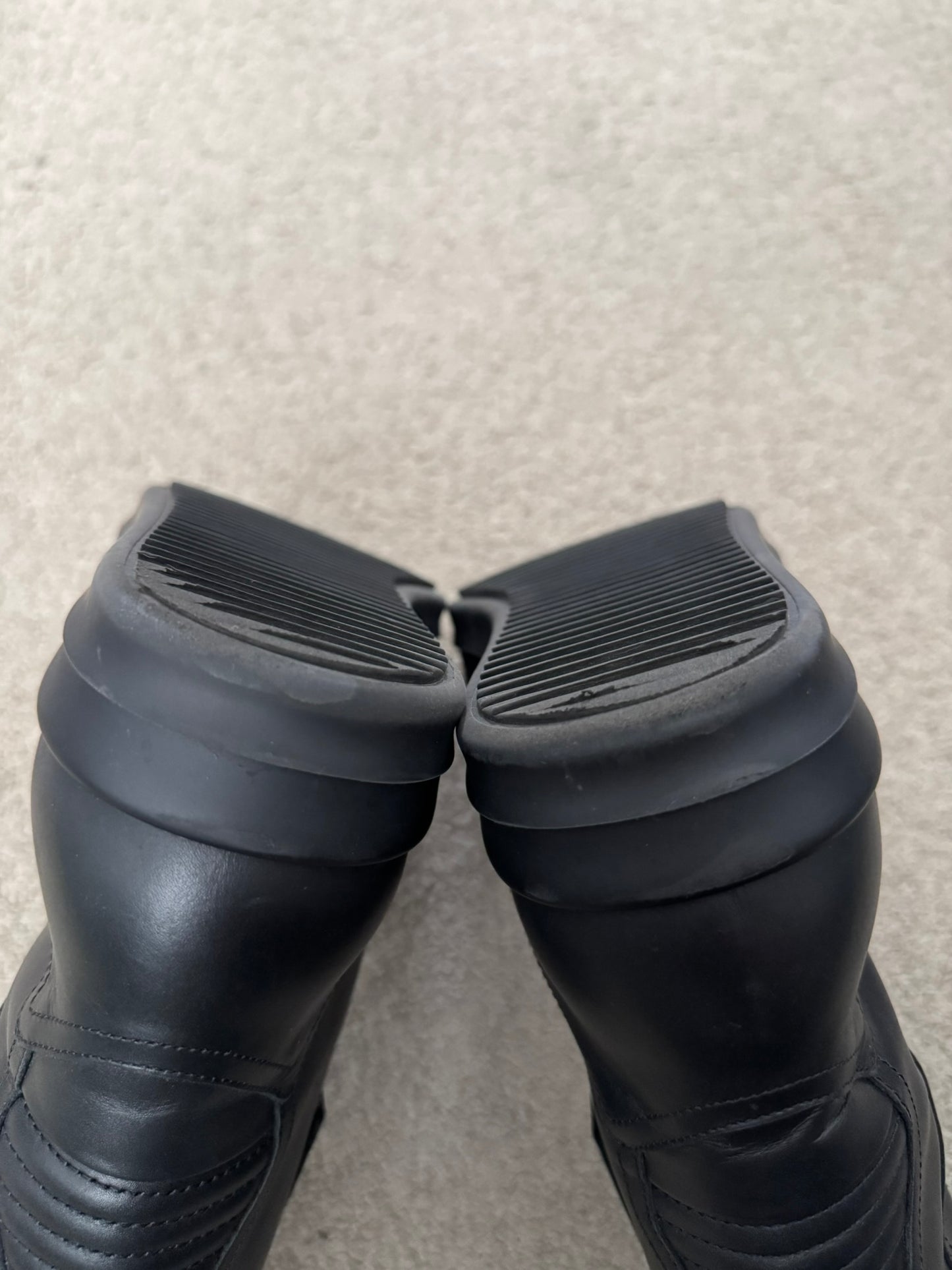FW23 Rick Owens Mainline Black Leather High Biker "High" Sneakers