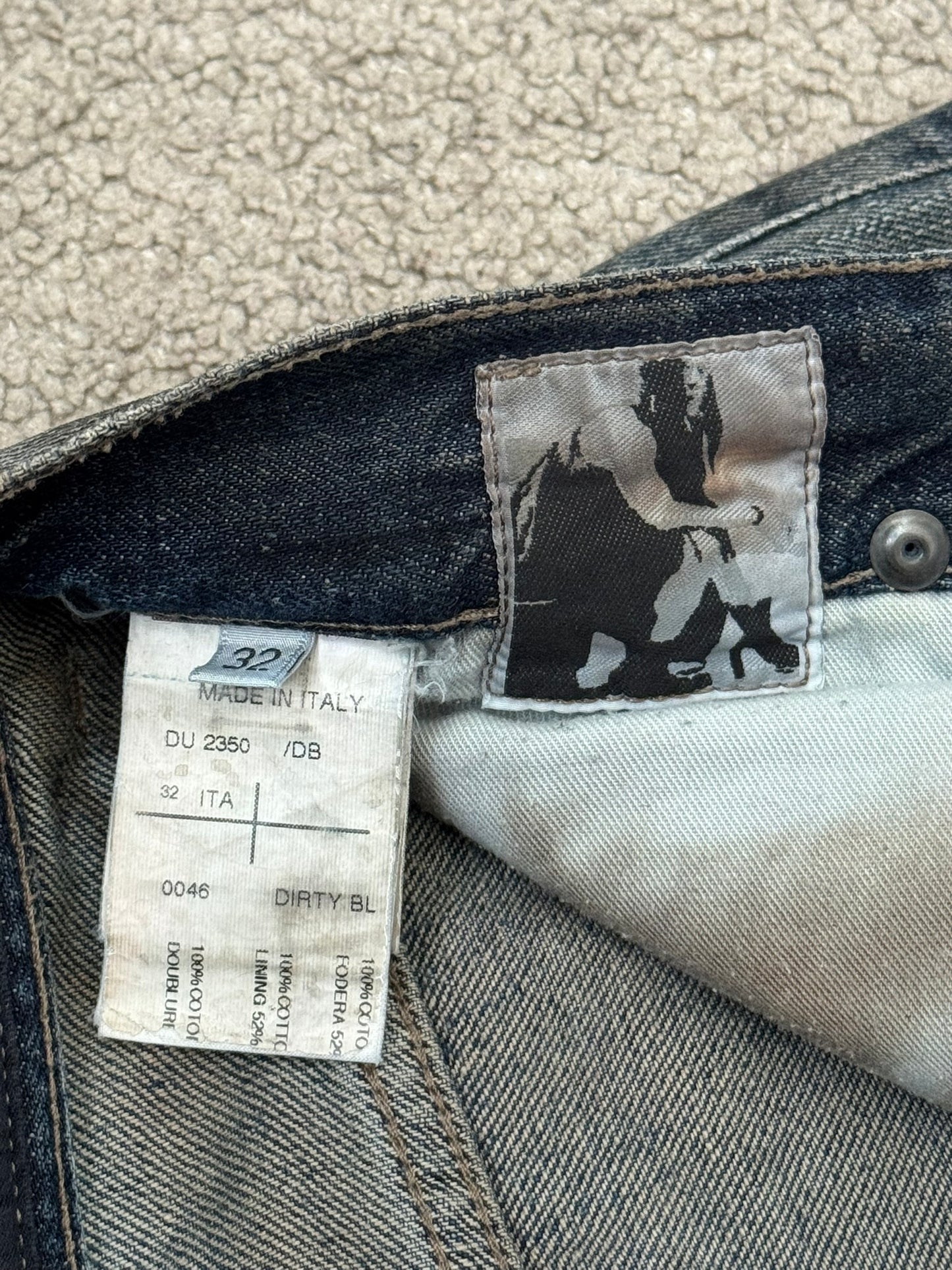 FW11 Rick Owens DRKSHDW "Limo" Dirty Blue Detroit Cut Denim Jeans