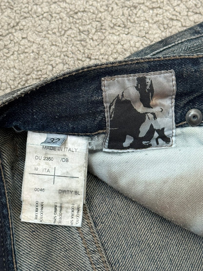 FW11 Rick Owens DRKSHDW "Limo" Dirty Blue Detroit Cut Denim Jeans