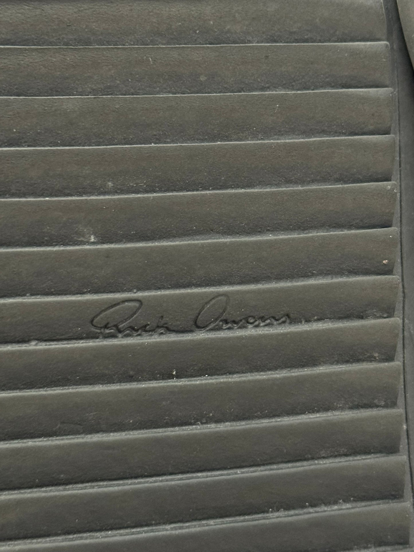 FW23 Rick Owens Mainline Black Leather High Biker "High" Sneakers