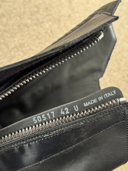 FW23 Rick Owens Mainline Black Leather High Biker "High" Sneakers