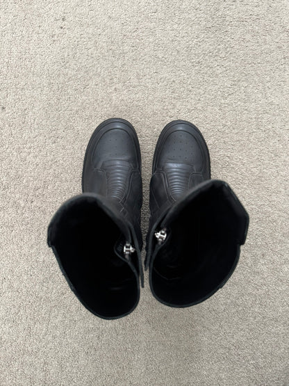 FW23 Rick Owens Mainline Black Leather High Biker "High" Sneakers