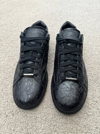 Maison Margiela Black Crinkled Lamb Leather GAT Sneakers