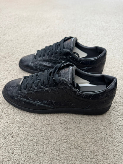 Maison Margiela Black Crinkled Lamb Leather GAT Sneakers