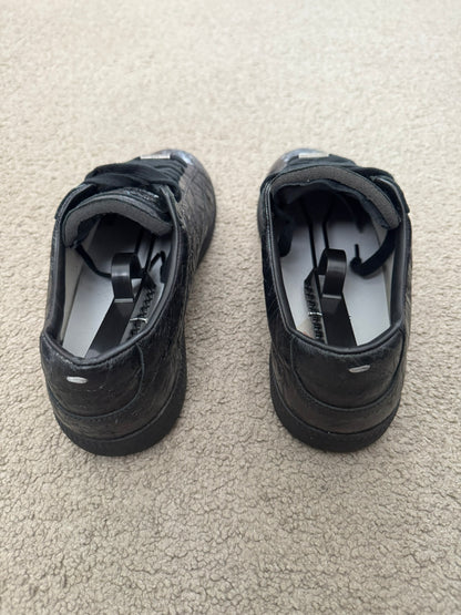 Maison Margiela Black Crinkled Lamb Leather GAT Sneakers