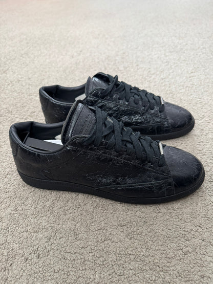 Maison Margiela Black Crinkled Lamb Leather GAT Sneakers