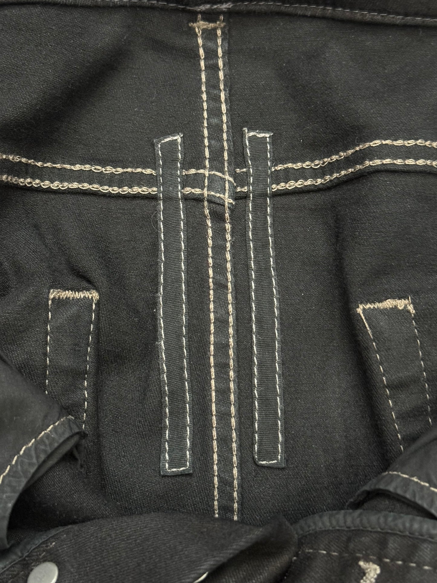 FW20 Rick Owens DRKSHDW Black Waxed Detroit Cut Denim Jeans
