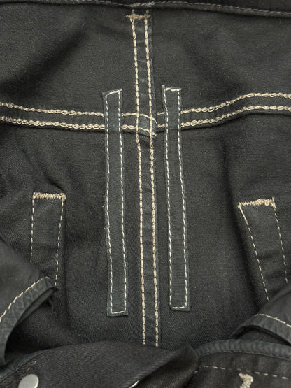 FW20 Rick Owens DRKSHDW Black Waxed Detroit Cut Denim Jeans