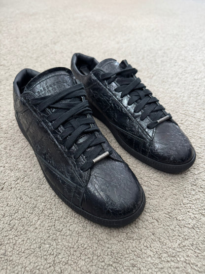 Maison Margiela Black Crinkled Lamb Leather GAT Sneakers
