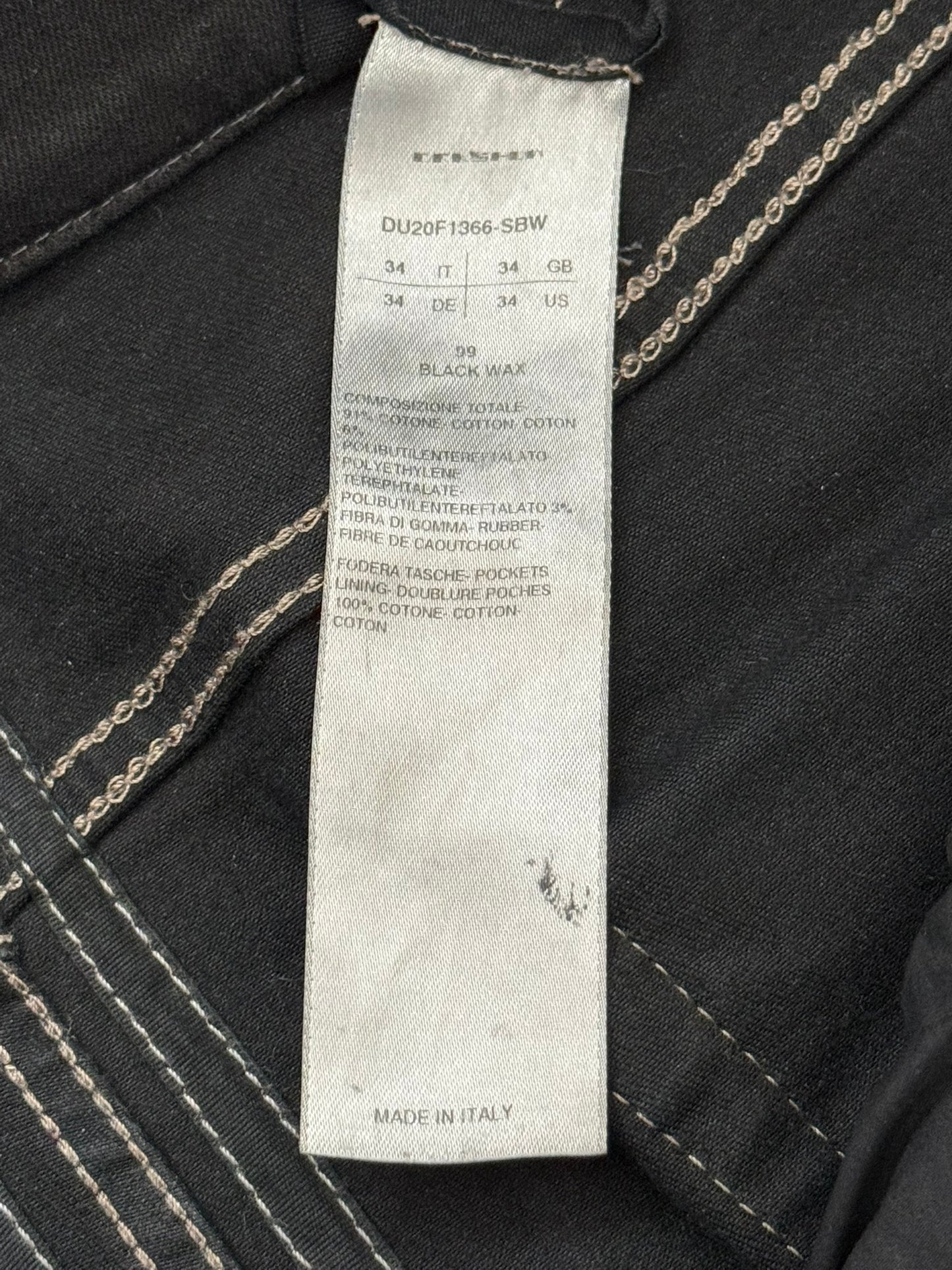 FW20 Rick Owens DRKSHDW Black Waxed Detroit Cut Denim Jeans