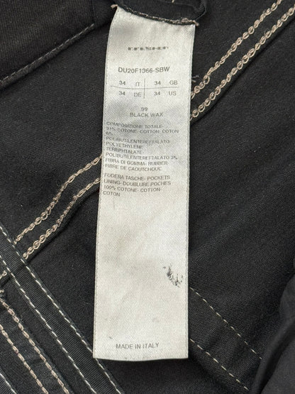 FW20 Rick Owens DRKSHDW Black Waxed Detroit Cut Denim Jeans