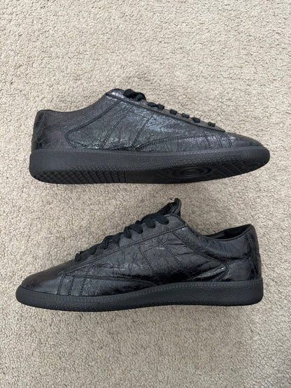 Maison Margiela Black Crinkled Lamb Leather GAT Sneakers