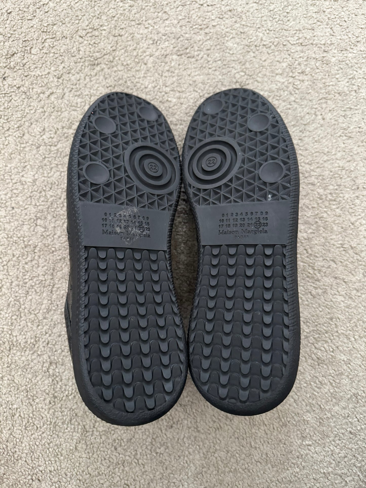 Maison Margiela Black Crinkled Lamb Leather GAT Sneakers