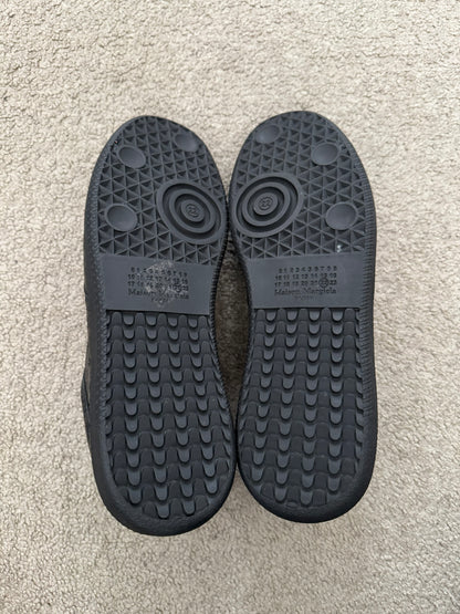 Maison Margiela Black Crinkled Lamb Leather GAT Sneakers