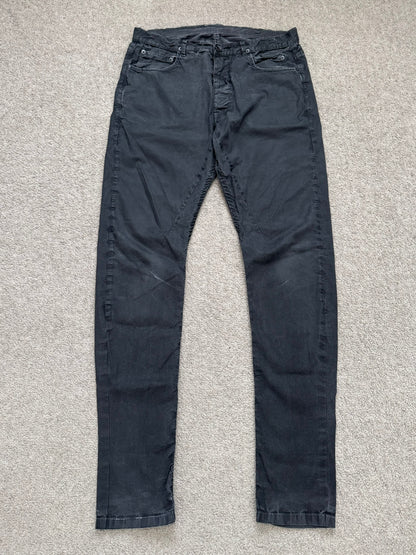 SS14 Rick Owens DRKSHDW Black Mineral Waxed Torrence Denim Jeans
