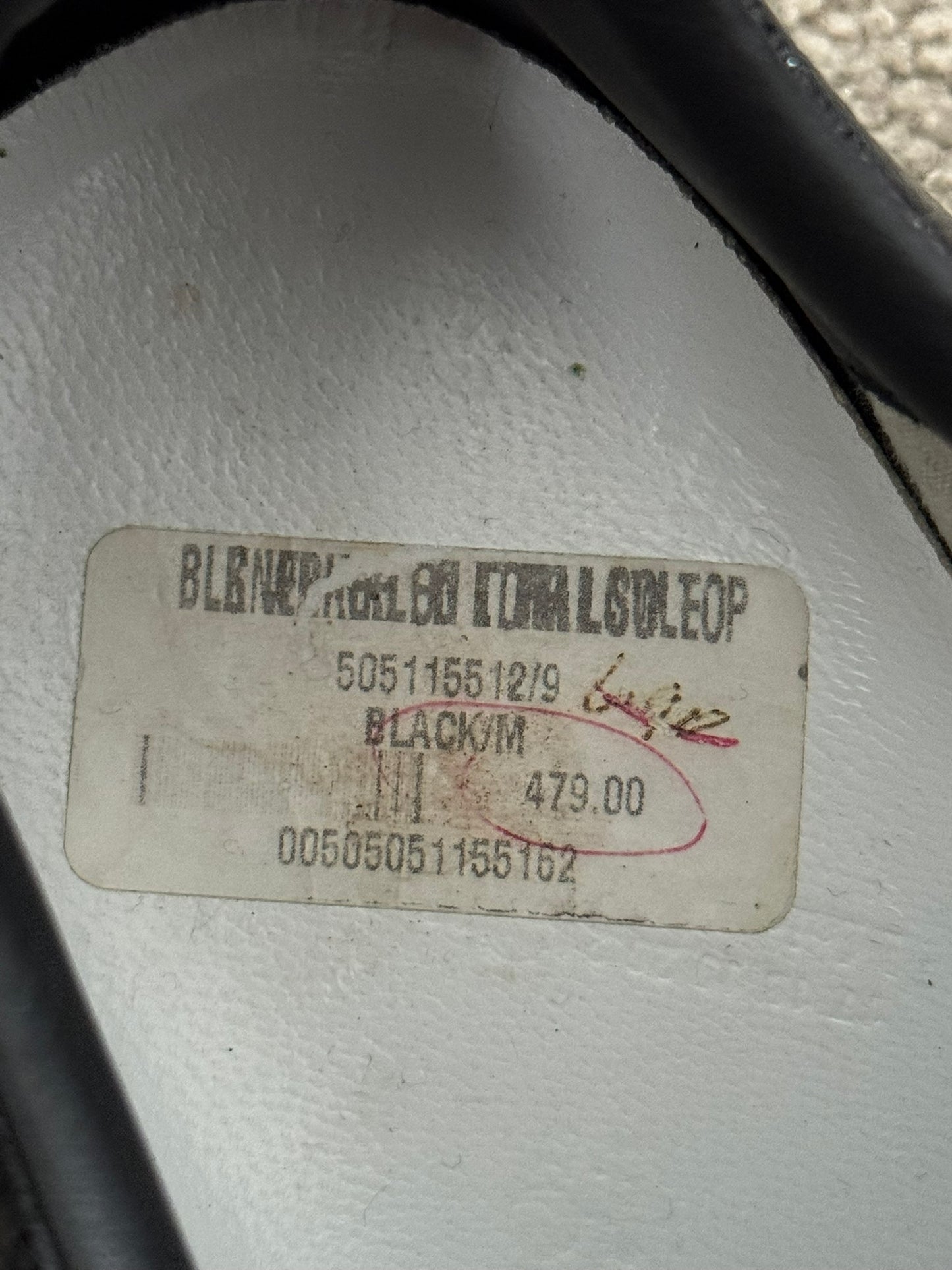 Maison Margiela Black Crinkled Lamb Leather GAT Sneakers