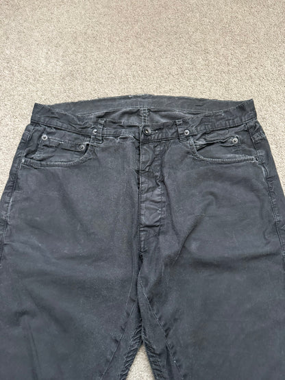 SS14 Rick Owens DRKSHDW Black Mineral Waxed Torrence Denim Jeans