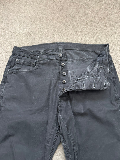 SS14 Rick Owens DRKSHDW Black Mineral Waxed Torrence Denim Jeans