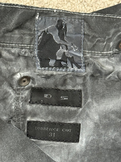 SS14 Rick Owens DRKSHDW Black Mineral Waxed Torrence Denim Jeans