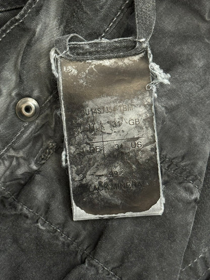 SS14 Rick Owens DRKSHDW Black Mineral Waxed Torrence Denim Jeans