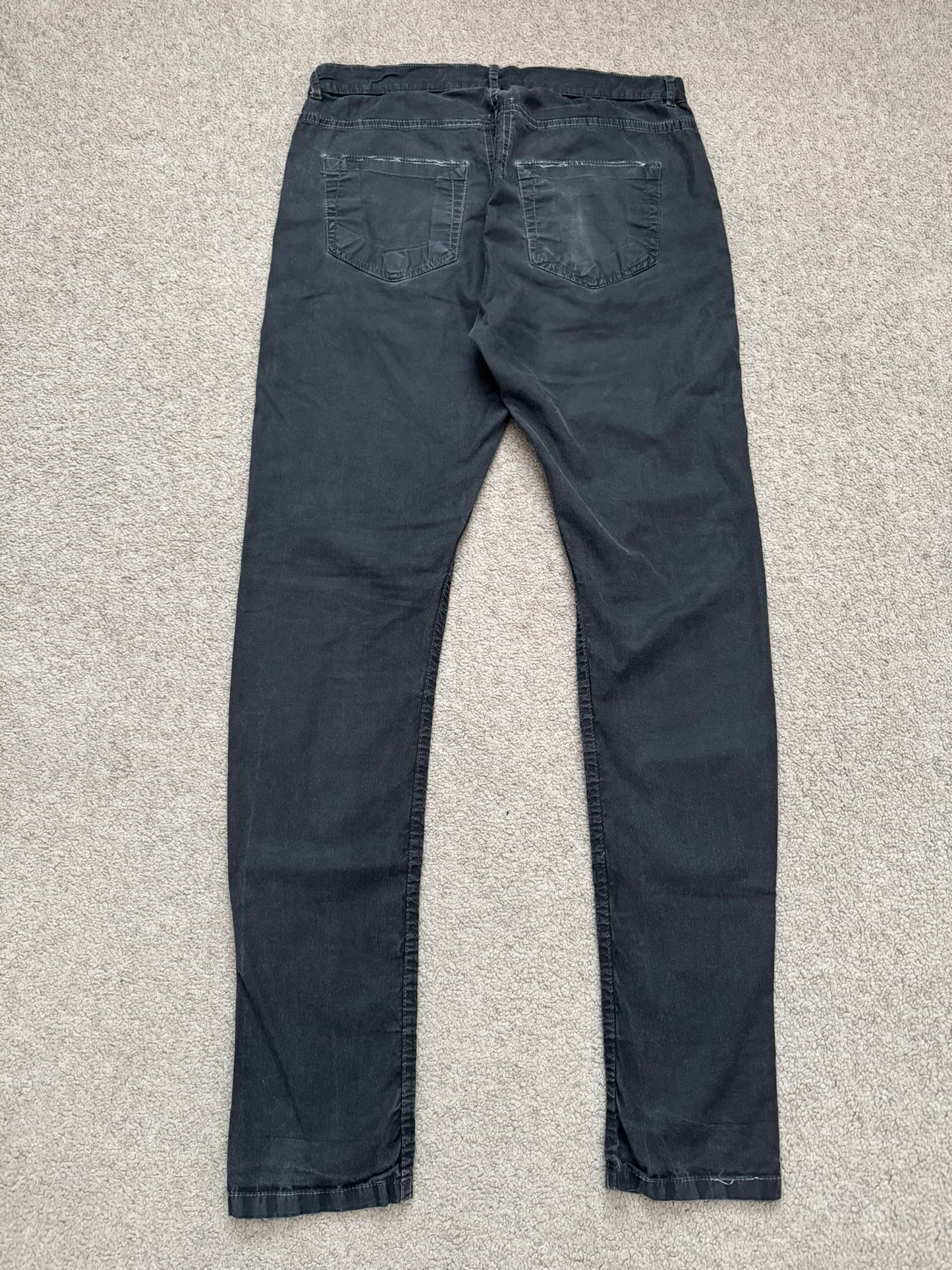 SS14 Rick Owens DRKSHDW Black Mineral Waxed Torrence Denim Jeans
