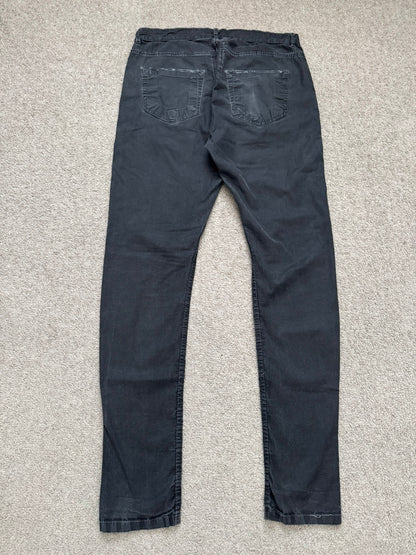 SS14 Rick Owens DRKSHDW Black Mineral Waxed Torrence Denim Jeans