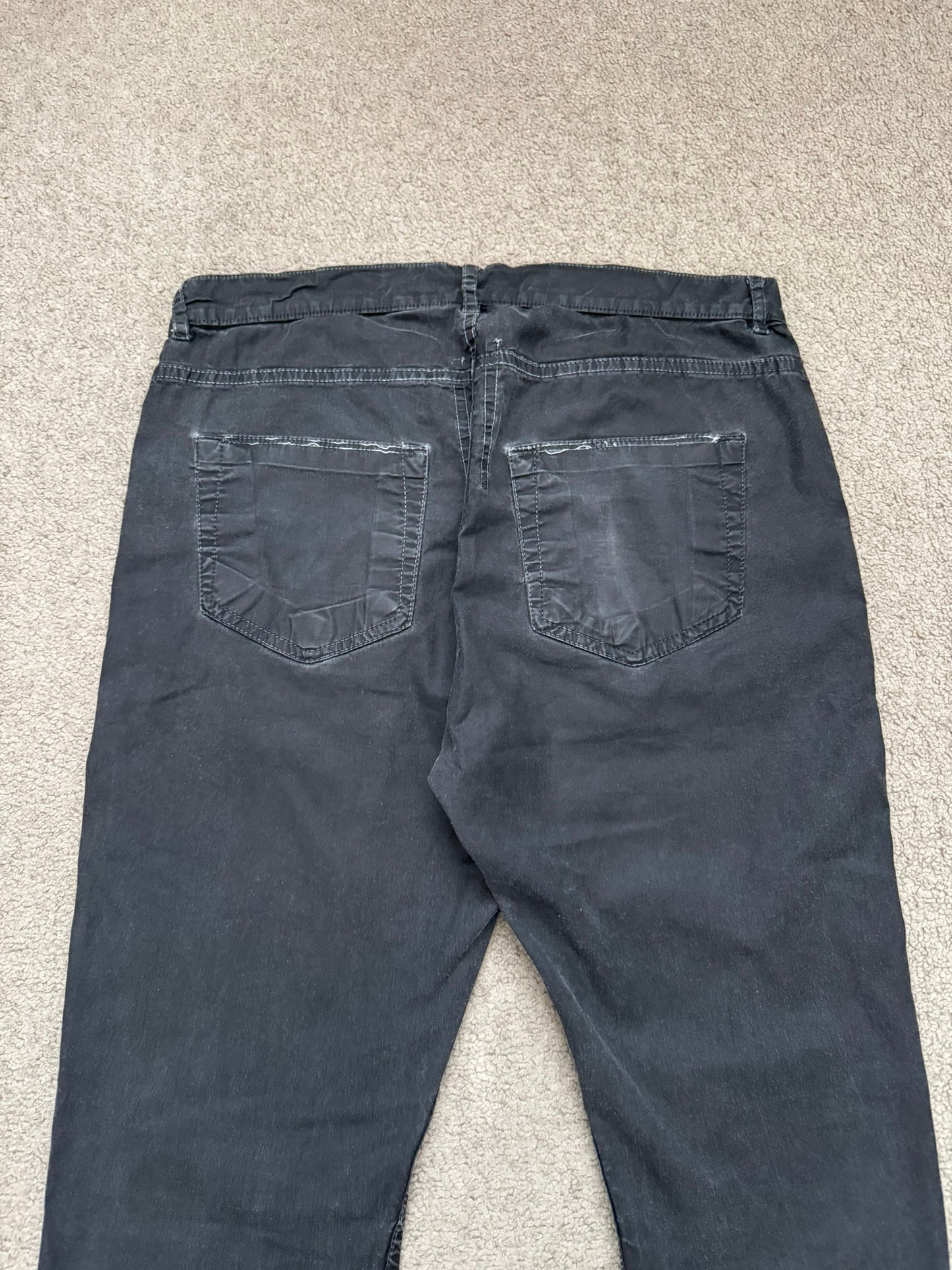 SS14 Rick Owens DRKSHDW Black Mineral Waxed Torrence Denim Jeans