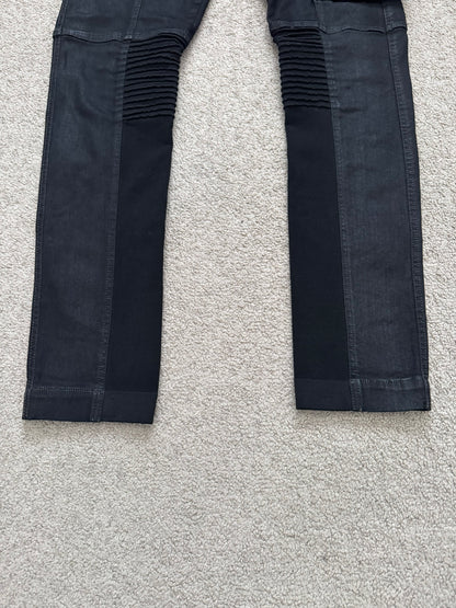 FW16 Rick Owens DRKSHDW Black Waxed Memphis Biker Denim Jeans