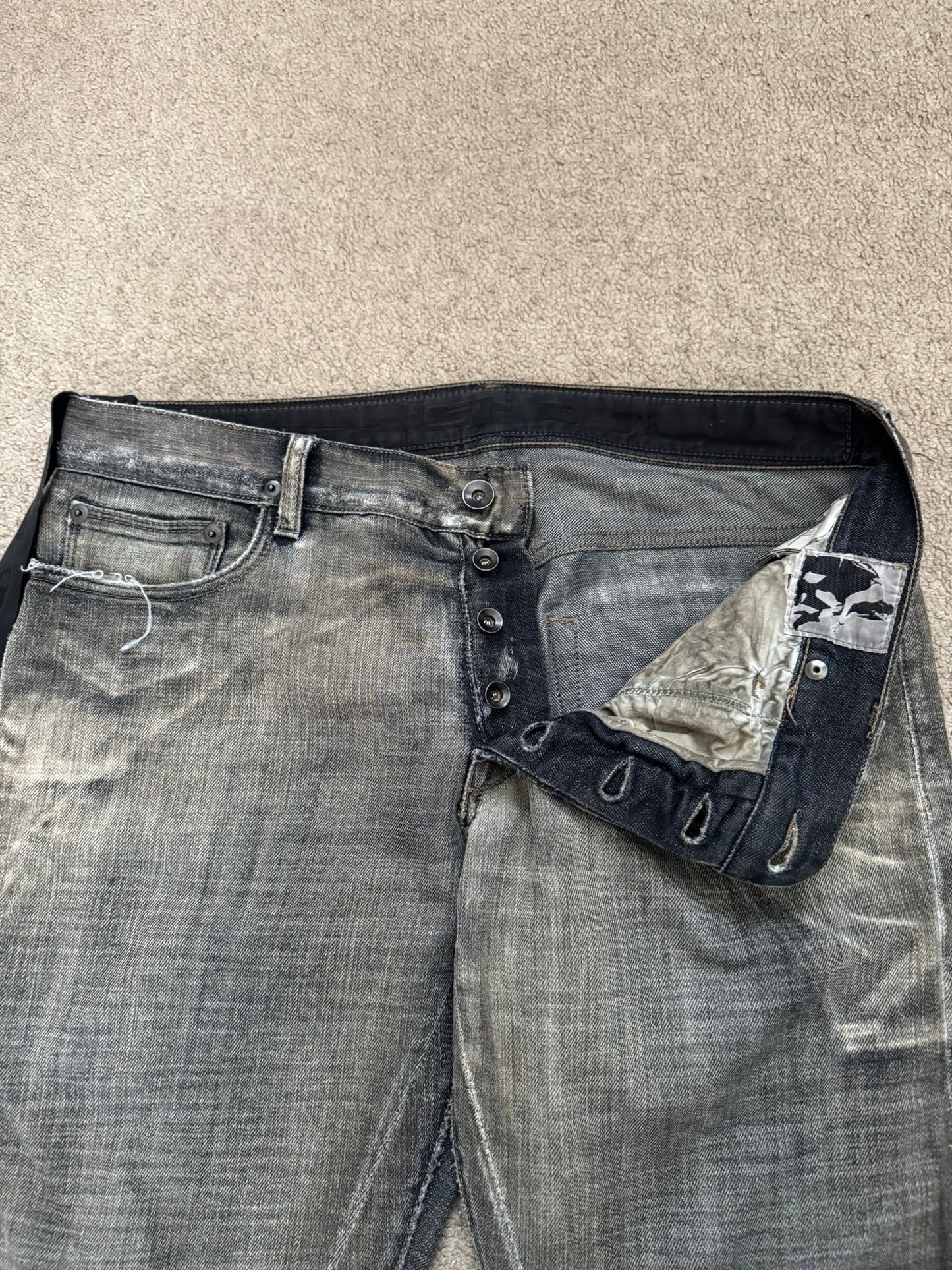SS11 Rick Owens DRKSHDW "Anthem" Dark Dust Detroit Bootcut Denim Jeans