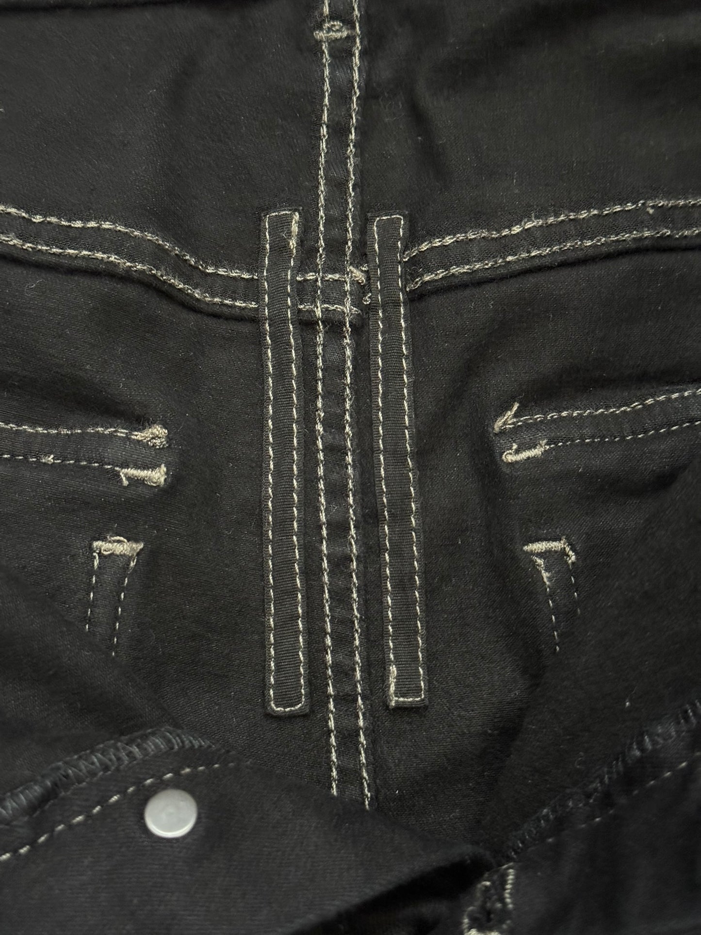 FW16 Rick Owens DRKSHDW Black Waxed Memphis Biker Denim Jeans