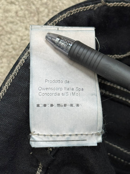 FW16 Rick Owens DRKSHDW Black Waxed Memphis Biker Denim Jeans