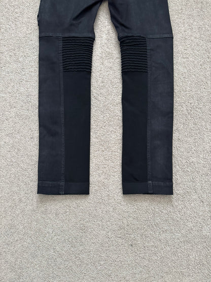 FW16 Rick Owens DRKSHDW Black Waxed Memphis Biker Denim Jeans