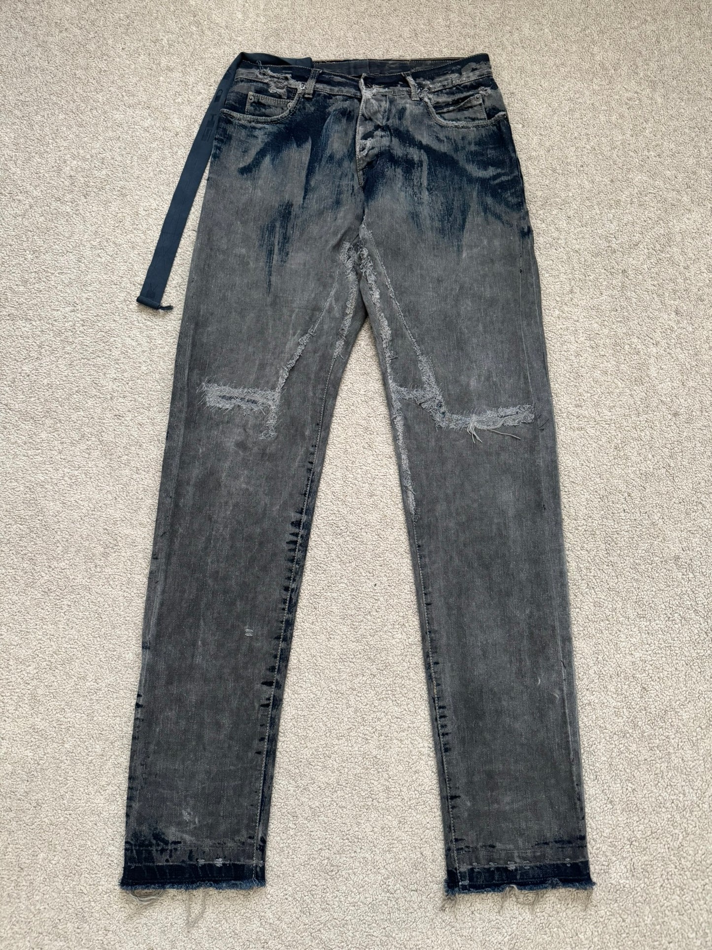 SS09 Rick Owens DRKSHDW "Strutter" Hogwash Repaired Detroit Denim Jeans