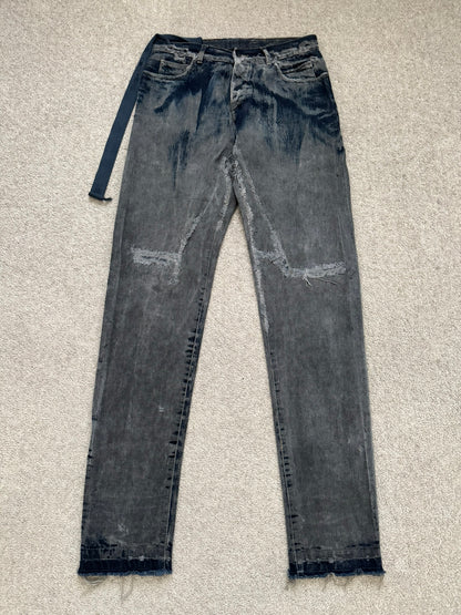 SS09 Rick Owens DRKSHDW "Strutter" Hogwash Repaired Detroit Denim Jeans