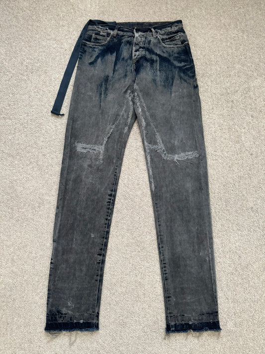 SS09 Rick Owens DRKSHDW "Strutter" Hogwash Repaired Detroit Denim Jeans