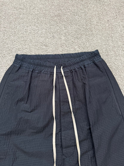 SS19 Rick Owens Mainline "Babel" Nylon Wool Seersucker Pods Shorts