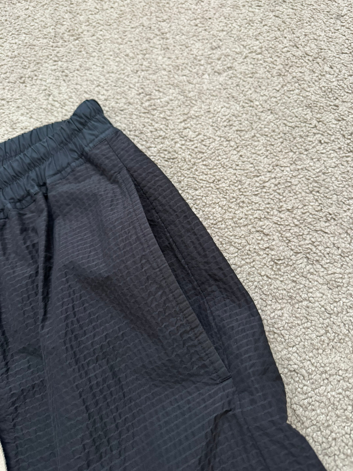 SS19 Rick Owens Mainline "Babel" Nylon Wool Seersucker Pods Shorts
