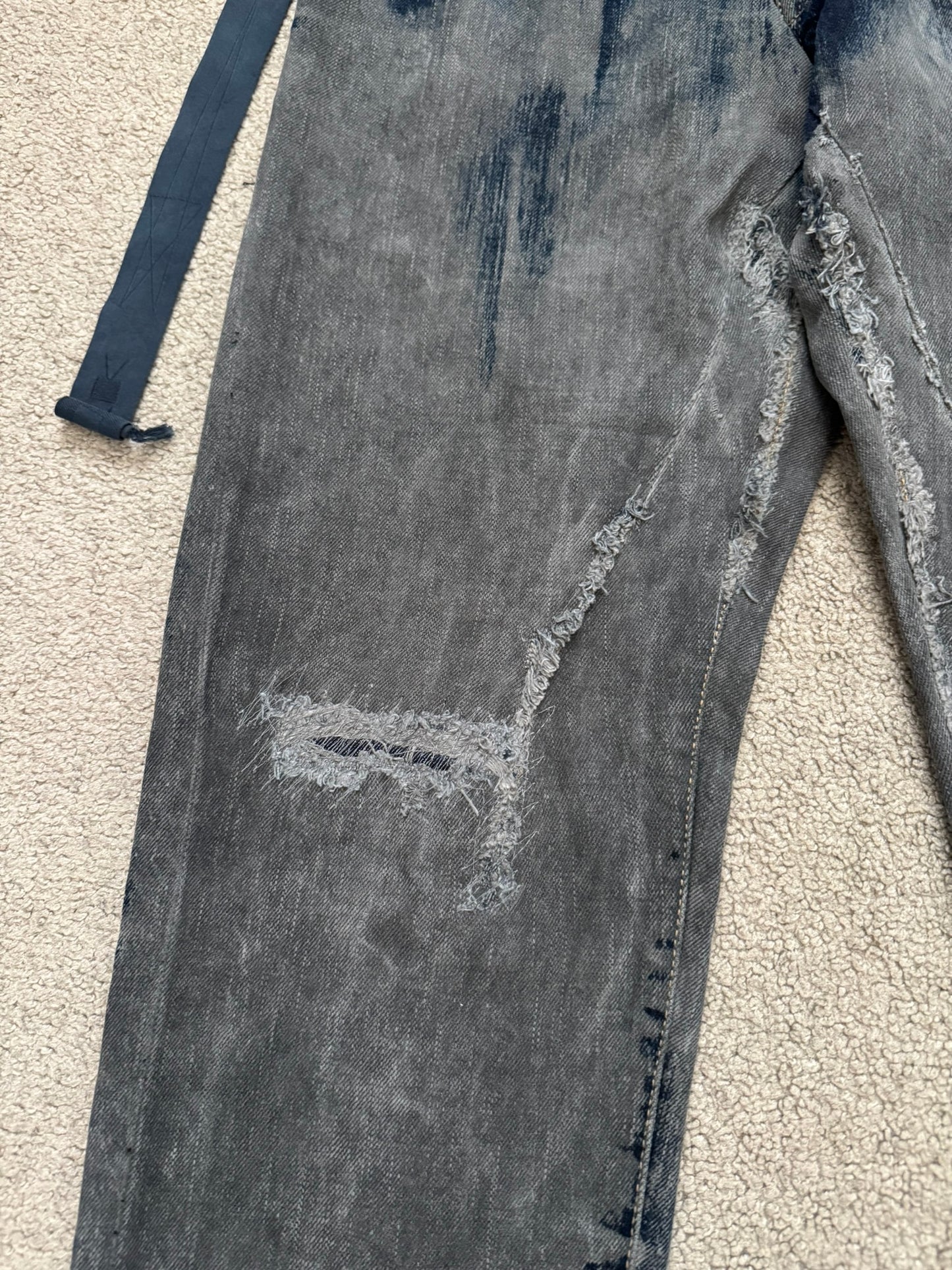 SS09 Rick Owens DRKSHDW "Strutter" Hogwash Repaired Detroit Denim Jeans