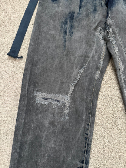 SS09 Rick Owens DRKSHDW "Strutter" Hogwash Repaired Detroit Denim Jeans