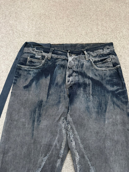 SS09 Rick Owens DRKSHDW "Strutter" Hogwash Repaired Detroit Denim Jeans