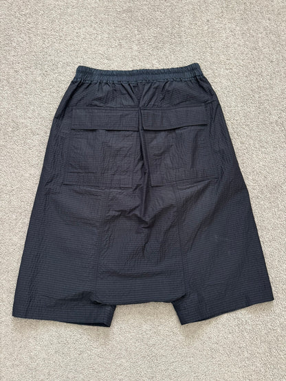 SS19 Rick Owens Mainline "Babel" Nylon Wool Seersucker Pods Shorts