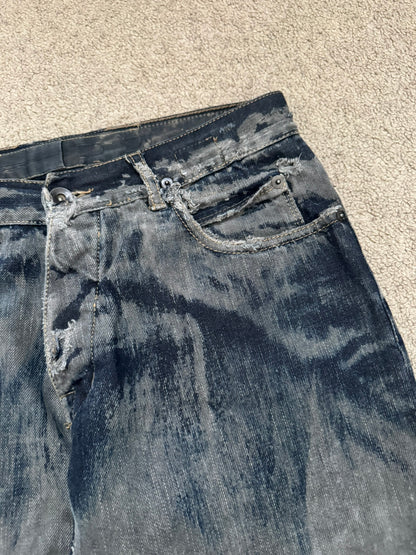 SS09 Rick Owens DRKSHDW "Strutter" Hogwash Repaired Detroit Denim Jeans