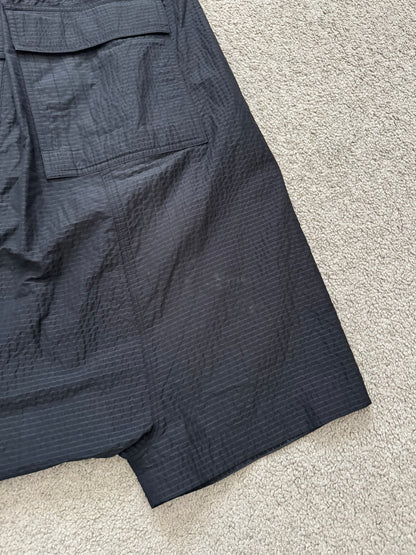 SS19 Rick Owens Mainline "Babel" Nylon Wool Seersucker Pods Shorts