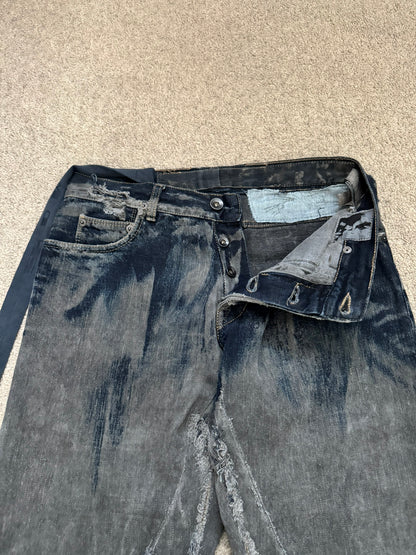 SS09 Rick Owens DRKSHDW "Strutter" Hogwash Repaired Detroit Denim Jeans