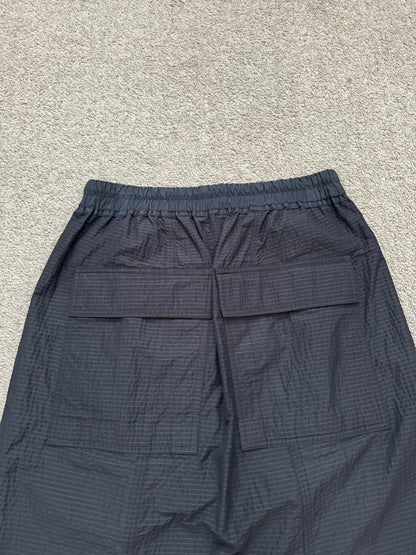 SS19 Rick Owens Mainline "Babel" Nylon Wool Seersucker Pods Shorts
