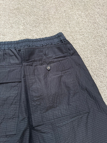 SS19 Rick Owens Mainline "Babel" Nylon Wool Seersucker Pods Shorts
