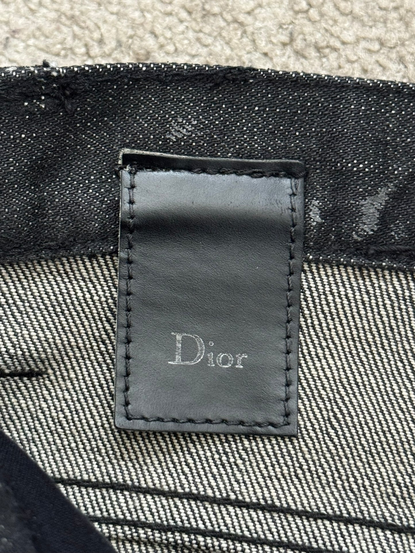 AW08 Dior Homme “Luster” Black Waxed Clawmark Denim Jeans